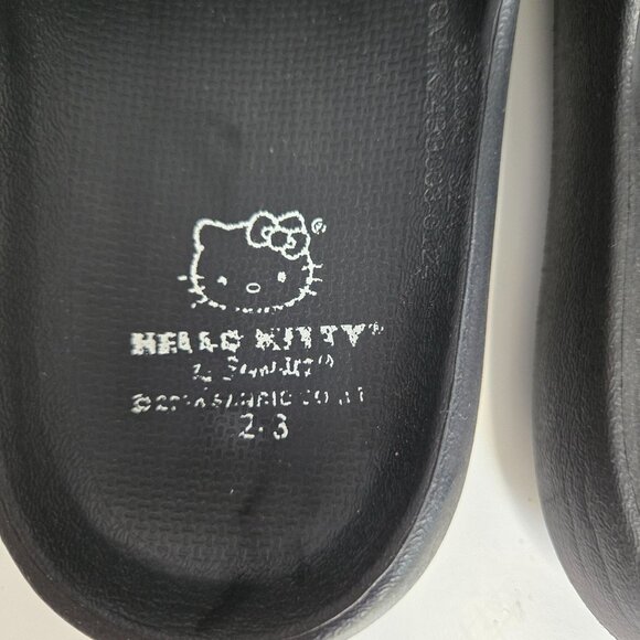 Hello Kitty Slides Girls Size 2-3 Black Sanrio Outdoor Waterproof Non Marking - Picture 8 of 10
